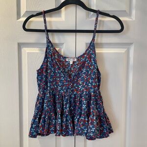 ❤️🤍💙 floral, flowy tank top